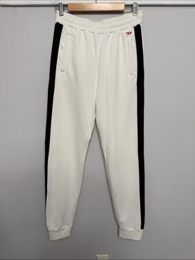 Diesel White Joggers with Black Side Panels NWOT